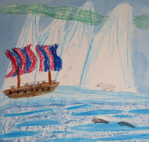 Bild Kindermalen Dez 25 links: Polarexpedition